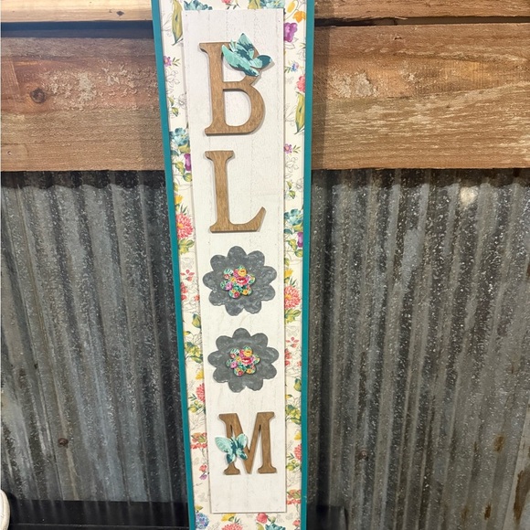 The Pioneer Woman Other - Pioneer Woman Bloom Floral Sign Spring 2022 Wall Porch Decor 5.90"x0.50"x27.80"